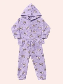 Baby Girl's 4-Piece Soft Fleece Set - 2 Hooded Jackets + 2 Pants, 100% Cotton - Multicolor - View 5