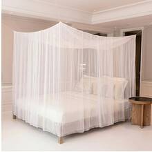 1pc Polyester Mesh Canopy Bed Cover, Portable Summer Mosquito Net, Suitable For Patio, Porch, Camping And Bedroom Decoration, Lightweight And Breathable Design, Easy To Install Mosquito Net, Summer Bedding Accessory - White - View 2