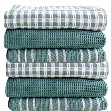 Juego de 3/6 toallas de cocina suaves y absorbentes - Paños de cocina grandes y duraderos de tejido de gofre, de unicolor, a cuadros y a rayas, fáciles de limpiar y secar - Perfectos para cocinar, hornear y la hora del té - 45*65 cm - Ver 2