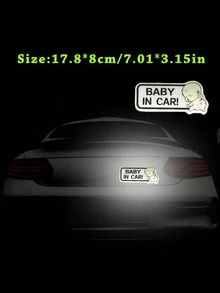 1张“车内有婴儿”汽车贴纸，创意反光警示贴纸 - 彩色 - 查看 10
