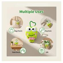 SANRIO 3.15-Inch Basic And 4.33-Inch Plush Frog Cartoon Keychain Pendant, Officially Licensed By , Cute Soft Mini Plush Ornament For Backpacks, Bags, Totes - Suitable For Children, Teens, Fans And Collectors - Multicolor - View 2