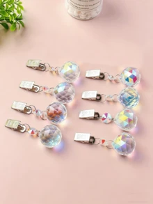 1-4pcs Crystal Glass Tablecloth Clips With Stainless Steel Clamps, Decorative Transparent Window Curtain Weights, Suitable For Home Dinner, Kitchen/Dining Room/Home/Garden Decor, DIY Tablecloth Decor Hanging Accessories Set - View 12