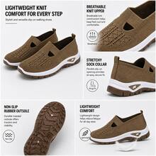 Women's Wedge & Platform Shoes, Spring/Summer 2026 New Arrival. Breathable Knit Flat Walking Shoes, Lightweight, Casual, With A Non-Slip Soft Sole, Comfortable Everyday Athletic Shoes, Suitable For Outdoor Wear And All Seasons. Stylish Women's Shoes, Perfect For Commuting, Walking, Shopping, And Everyday Wear. A Must-Have Item For Summer Outfits - Tennis Shoes,Brown Sports Shoes - Brown - View 4