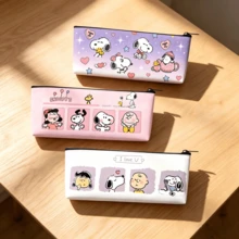 1 szt. piórnik Snoopy o dużej pojemności, pomieści długopisy, gumki, karteczki samoprzylepne i inne artykuły papiernicze, wielofunkcyjna kosmetyczka, idealna do podróży, idealny prezent świąteczny dla uczniów i przyjaciół - Wielokolorowe - Zobacz 2