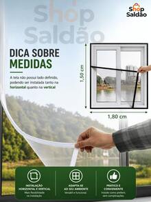 Kit Tela Mosquiteira Auto Colante e Removível para Janela com  130x150 cm Fácil Instalação Rede Mosquiteiro Proteção Eficaz Contra Insetos - 2 UN - Visão 7