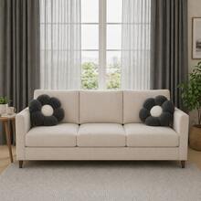 2 Pieces Daisy- Ultrashaped-Soft Plush Seat/Mat - 45x45 Cm - Made In Türkiye - Black - View 5