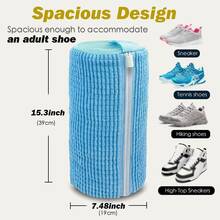 1pc Reusable Washing Machine & Dryer Shoe Bag, 360° Deep Cleaning Suitable For All Shoe Types, With Self-Locking Zipper - Multicolor - View 3