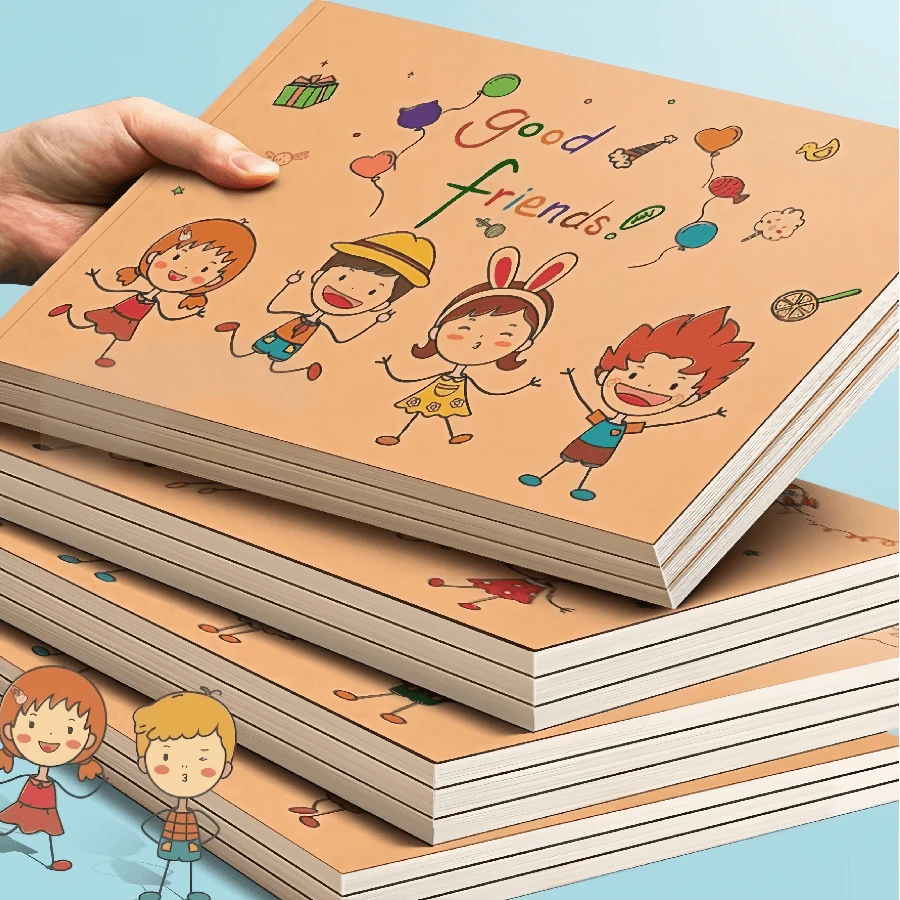 2 pièces Cahier de peinture vierge épais A4, cahier de dessin artistique minimaliste pour étudiants, papier blanc grande capacité pour gribouillage, croquis, bureau et art, album de dessin - Multicolore - Voir 1