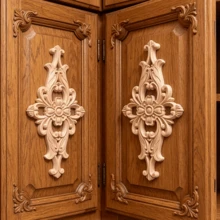 2pcs Solid Wood Carving Horizontal Flowers, Home Decorations, Suitable For Cabinets, Doors And Windows, Furniture, Background Walls, Porches, Offices And Other Decorations, Holiday Decorations, DIY Decorations. - Multicolor - View 7