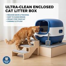 56x40x40cm Purple Fully Enclosed Cat Litter Box With Front Entry & Scoop, Extra Large Odor-Locking Litter Box For Big Cats & Multiple Cats, Anti-Leak Design For Home Living Rooms & Pet Rooms, Easy To Clean & Drawer-Type Tray - 均碼 - 查看 7