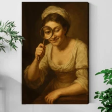 1pc Framed Canvas Wall Art Prints Poster, Funny Victorian Bathroom Canvas Wall Art Vintage Lady Toilet Humor Poster Print Classic Amusing Lady Man Art Posters Canvas Print Painting For Living Room Bedroom Office Bathroom Dorm Home Decor, Ready To Hang - đóng khung - Xem 2