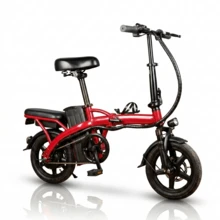 Foldable Electric Bike For Adults, 14" Electric E-Bike With 500W Peak Motor, Max 45 Miles 19 MPH Electric Bicycles, Dual Front Suspension,Maximum Load Capacity Of 120 Kilograms. - Màu đỏ cơ bản - Xem 12