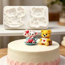 Valentine's Day Theme Heart Coffee Mug, Bear & Heart Envelope Pudding Mold, Cute Tiger Jelly Mold, Reusable Kitchen Baking Tools For Making Ice Cream Decor, Dough, Bath Bombs, Soap, Candles - View 2