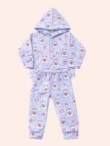 Baby Girl's 4-Piece Soft Fleece Set - 2 Hooded Jackets + 2 Pants, 100% Cotton - Multicolor - View 6