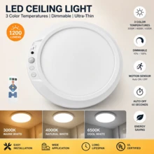 1pc Magnetic Motion Sensor Rechargeable Ceiling Light With Remote Control, Wireless Battery Powered Ceiling Light, No Wiring Required, Magnetic Mount, Dimmable Bathroom Light With Remote, 3 Lighting Modes And Multi-Level Brightness Adjustment, Supports Remote Operation, Timer Setting And Motion Sensor, Timer, 3 Colors, Rechargeable Closet Hallway Light, Wireless LED Ceiling Light, 3-Color Dimmable Indoor Light, Suitable For Wardrobe, Shower, Pantry, Shed, Hallway, Living Room, Kitchen, Bathroom - Multicolor - View 14