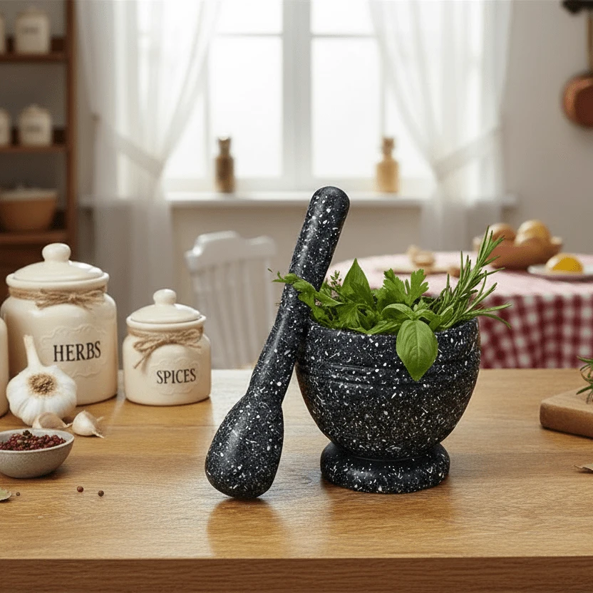 Mortar And Pestle Set Herb Grinder Bowl For Spices & Pill Crushing - Silver - View 1