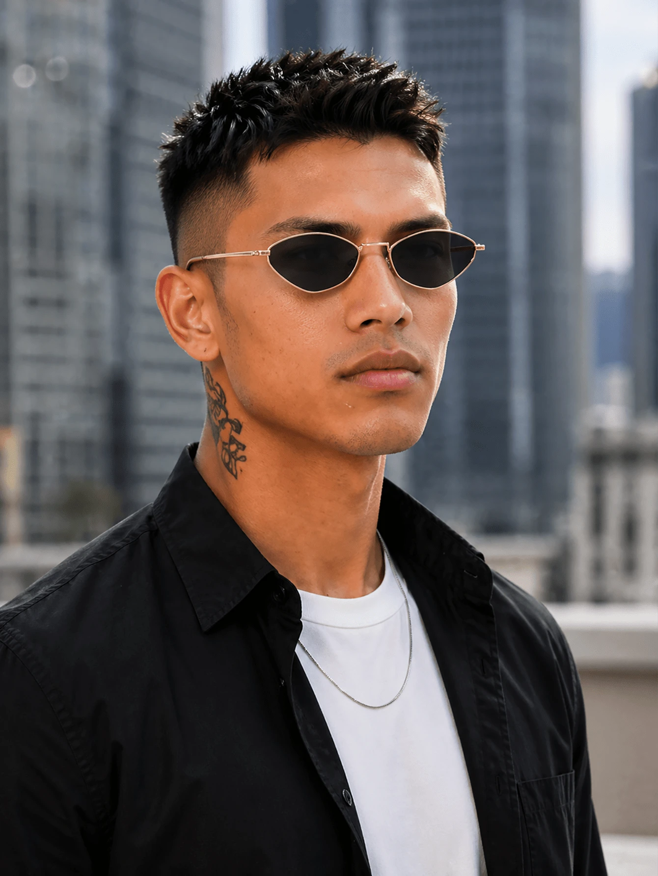 Kính thời trang nữ gọng kim loại mắt kính màu, phong cách hình học retro, đa năng cho Y2K streetwear, lễ hội âm nhạc và đeo hàng ngày - Nhiều màu - Xem 1