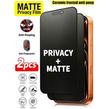 2pcs Matte Privacy Screen Protector Film, Compatible With IPhone 17/Air/17 Pro/17 Pro Max/16 Pro Max/15 Pro Max/14 Pro Max/13/12/11Pro Max | Made Of TPU Soft Film (Not Tempered Glass/Ceramic Film), Shatterproof And Shock-Absorbing | Privacy Function Ensures Screen Content Only Visible From The Front, Essential Daily Protection, Suitable For Daily Protection, Office, Home Use, Phone Screen Protection, Phone Accessories, Anti-Peeping, Waterproof, Anti-Fall, Anti-Scratch - Black - View 17