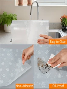 1ROll,Transparent Snowflake Decorative Mat, Customizable, Moisture-Proof And Anti-Slip Mat For Kitchen Cabinets And Shoe Cabinets, Available In Multiple Sizes - Snowflake - View 6