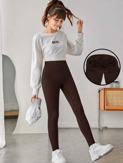 Calça LEGGING Peluciada Infantil e Juvenil , Ideal ATIVIDADE FISÍCA CÓS ALTO Termica Por dentro