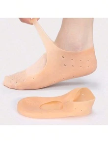 1 Pair Silicone Moisturizing Foot Socks, Solve Problems Of Dry, Cracked, Rough Skin In Autumn/Winter. Silicone Material Locks In Moisture Well, Used With Foot Cream To Promote Absorption. Breathable Design Balances Moisturizing And Dryness. Full Foot Coverage Reduces Moisture Loss. Suitable For Dry Skin Repair, Callus Softening, Foot Care. Reusable And Machine Washable, Allowing Easy Foot Care Even When Out. - Multicolor - View 10