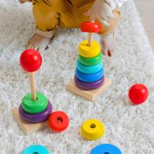 Brinquedo Educativo De Empilhar Pirâmide Pequeno - Vermelho - Visão 3