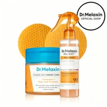 [Dr.Melaxin Official] Dr.Melaxin Kojic Acid Turmeric Skin Care Set - TX Toner Pads + Exfoliating Peel Shot Spray For Dark Spots, Even Skin Tone, Hyperpigmentation, KP Bump Eraser, Korean Skincare Duo - Collagen - Xem 10