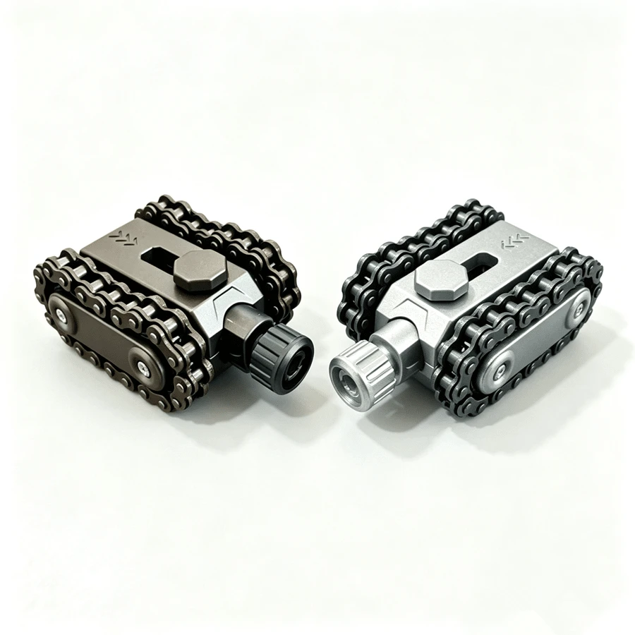 Metal Tank Shaped EDC Desktop Toy - Rotating Mechanical Chain, Gyroscope Flywheel And Gear Design, Precision-Crafted Office Focus Assist Tool And Gift