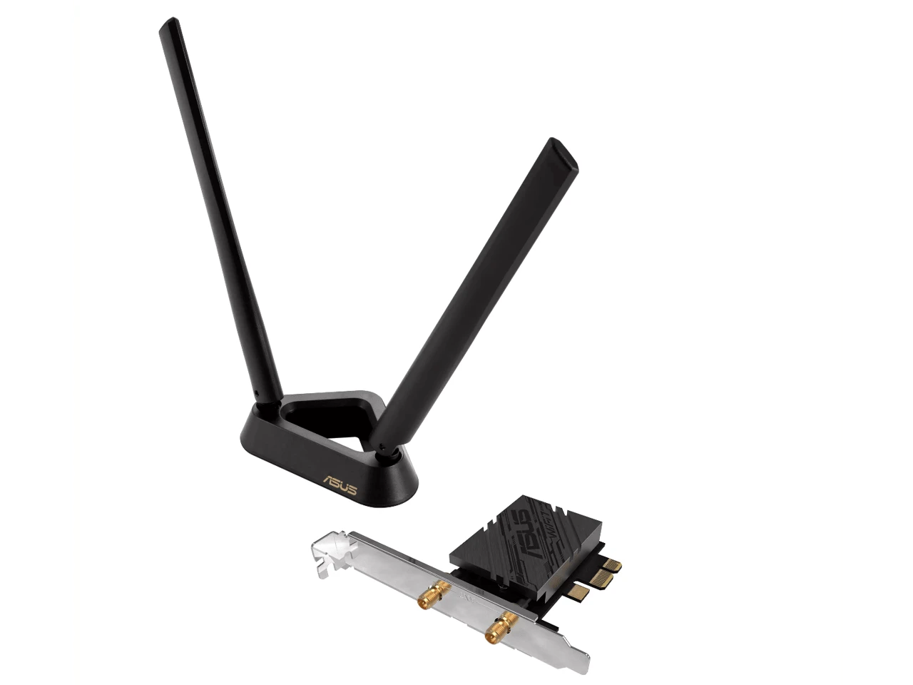 ASUS PCE-BE92BT WiFi 7 PCI-E Adapter With 2 External Antennas, TAA Compliant - Black - View 1