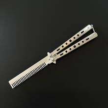1pc Butterfly Comb Stress Relief Toy, Classic Folding Comb, Unsharpened Practice Self-Defense Throwing Toy, Full Steel Fancy Training Comb, Suitable As Collectible Gift For Men - Multicolor - View 4