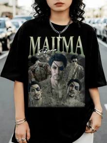 Graphic Image Of Goro Majima, Like A Dragon, Vintage Bootleg Version From The 90s - Black - View 1