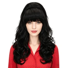 Women's Black Brown White Pink Honeycomb Wig, Long Curly Hair, Fluffy Heat-Resistant Synthetic Wig, Suitable For Women's Retro Costumes, Role-Playing Halloween Parties, Suitable For Clothing From The 1950s To The 1980s - Multicolor - View 15