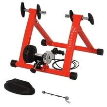 SOOZIER Bike Trainer Magnetic Bicycle Stand Indoor Exerciser W/ Quick Release Skewer, 5 Levels Resistance, Red - Red - View 9