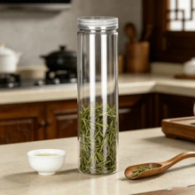6pcs Transparent Plastic Jars With Screw Lids, 3 Sizes: 200ml/330ml/450ml, Cylindrical Clear Design, Food Storage Containers For Dry Goods, Pasta, Spices And Kitchen/Home Organization - Clear - View 4