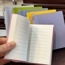 A7 Mini Portable Notebook + Pen, Cute Solid Color Pocket Notebook For Students And Office Use - Square - View 2