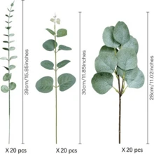 3/18 Stems Mixed Artificial Eucalyptus Leaves And Branches, Bulk Silver Dollar Eucalyptus Greenery, Artificial Eucalyptus Stems, Wedding Centerpiece Decor, Floral Arrangement, Gifts, Graduation - Multicolor - View 11