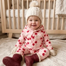 Baby Girl's 4-Piece Soft Fleece Set - 2 Hooded Jackets + 2 Pants, 100% Cotton - Multicolor - View 2