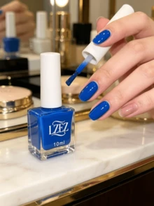 1 Botella 2026 Nuevo Esmalte de Uñas a Base de Agua de 10ml, Secado Rápido, Larga Duración, Fácil de Desprender, Apto para Estudiantes, Sin Alcohol - Azul - Ver 2