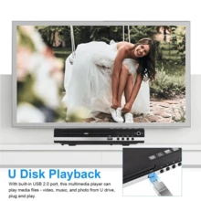 1pc Compact 1080P Region-Free High-Definition ABS H-DMI DVD Player, Modern Black Slim Desktop Multimedia Disc Player With USB Input, AV Output, Remote Control, Progressive Scan, CD MP3 JPEG Playback For Smart TV Home Theater Bedroom Travel Holiday Entertainment All-Season Use - US A Type Plug(110-127V) - View 6