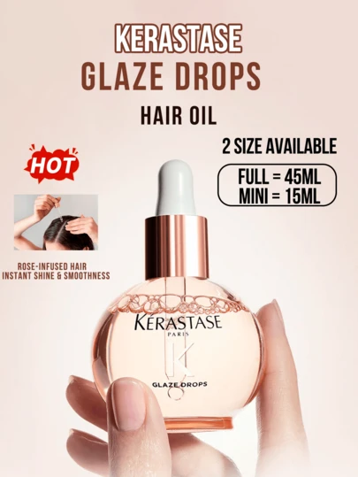  Kérastase Elixir Ultime Rose Radiance Hair Oil, 45ml/1.52 Fl Oz - Rose Scent, Instantly Provides Radiance And Smoothness, 100-Hour Long-Lasting Frizz Control, Advanced Dual-Lock Hydration Technology (165% Moisture, 161% Shine), Citrus Floral Fragrance, Formulated For Dry/Frizzy Hair Types