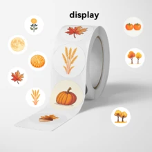 JOERBABU the little kangaroo Bobbie 500pcs/Roll Autumn Fruit Pattern Stickers, 10 Assorted Styles, Christmas Gift Packaging Labels, Scrapbook Stickers, Planner Gift Wrapping, Paper Craft Decoration, Party Gift, Gift Box Decoration And Reward Stickers - Multicolor - View 8
