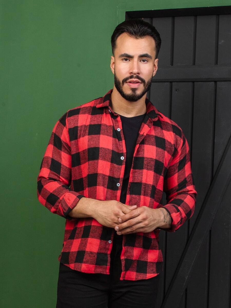 Camisa Xadrez Masculina Manga Longa Inverno Flanelada Country