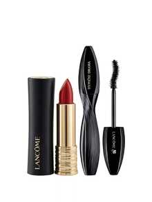 Lancôme 【唇膏套装】L'Absolu Rouge Cream Lipstick（菁纯柔润唇膏）+ Hypnôse Drama Extreme Volumizing Mascara（催眠浓密睫毛膏）143 Rouge Badaboum（胭脂红）+ 01 Excessive Black（浓黑睫毛膏）0.12盎司/3.4克+0.27盎司/8毫升 - 143胭脂Badaboum+01過度黑 - 查看 2