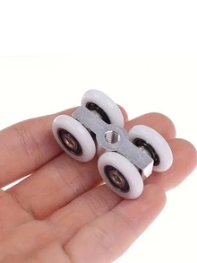 1pc/2pcs Hot Sliding Door Rollers, 4-Wheel Hanging Home Door Hardware Accessories - White Pulleys - View 8