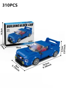 300/350/400 piezas Bloques de construcción de modelo de coche de carreras de ciudad de alta tecnología, adorno de escritorio, DIY creativo y educativo, juego de bloques de construcción 3D para ensamblar, decoración del hogar, regalo de cumpleaños, 1 pieza - Multicolor - Ver 23
