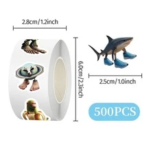 3套500张/套 热门国外经典《山海图》贴纸 - 奇趣抽象木质简笔画人物、大脚树、亚克力贴纸 - 彩色 - 查看 5
