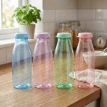 Garrafinha De Agua Milk Plástico 580ml Infantil Squeeze Escolar Crianças Volta às Aulas Viagem Cores - Visão 1