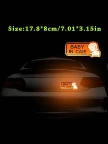 1张“车内有婴儿”汽车贴纸，创意反光警示贴纸 - 彩色 - 查看 12