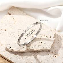 Family/Couple Minimalist Smooth Bangle Bracelet - 304 Stainless Steel Material, Simple Solid Ring Design, 5.2/6/6.4/6.8cm Size Options, Clasp Closure, Versatile For Commuting, Suitable For Daily Wear And Gift For Women - 4mm - View 8