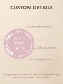 1.6 Inch 100pcs Customized Wedding Stickers, Personalized Round Stickers, Cute Floral Patterns In 12 Colors, Handmade Stickers, Business Stickers, Wedding Favor Stickers, Name Stickers, Halloween, Thanksgiving, Christmas, Personalized Gift, Aesthetic - Floral - View 4